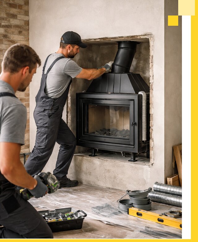 Установка каминных топок в Устях-Илимске: монтаж, подключение