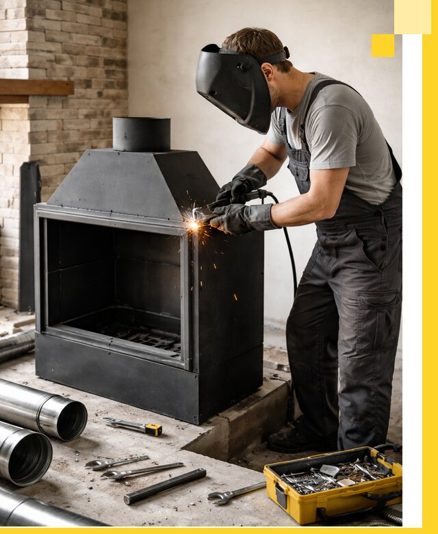 Продажа и установка металлических каминов в Устях-Илимске под ключ