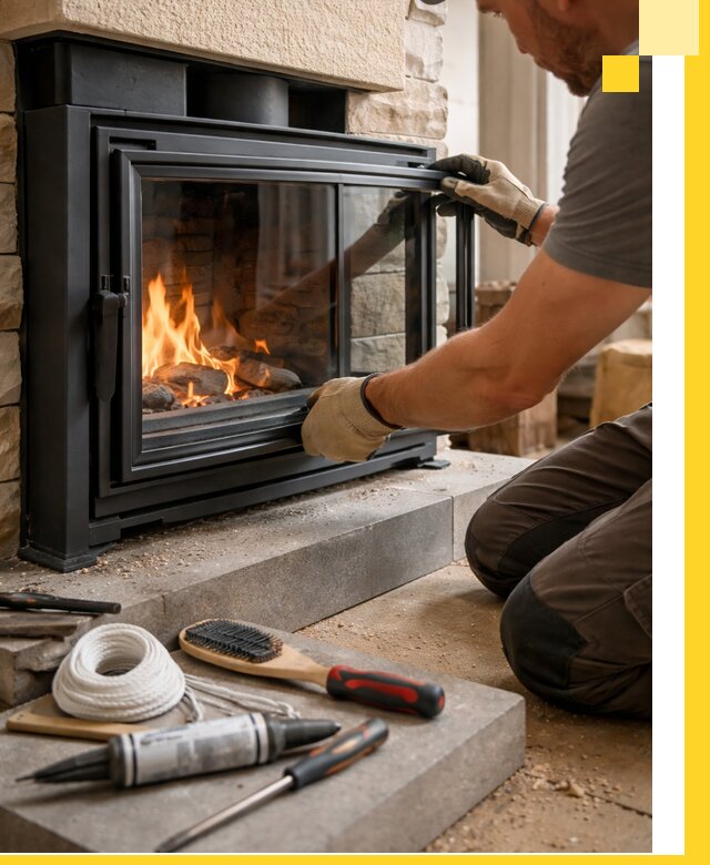 Производство, монтаж и доставка каминов со стеклом в Устях-Илимске