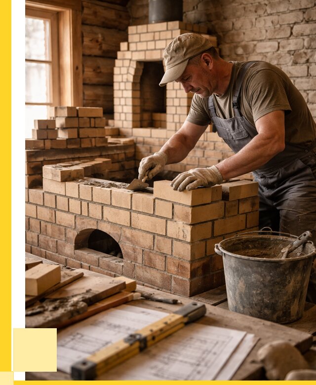 Кладка печей из кирпича в Устях-Илимске цены от 31200 р. - ЭриданСть