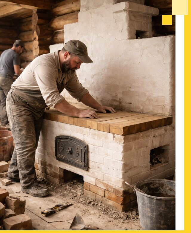 Проектирование и установка русской печи с лежанкой в Устях-Илимске