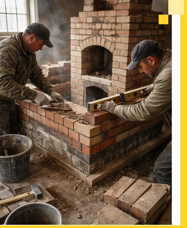 Изготовление и монтаж печей и каминов из кирпича в Устях-Илимске