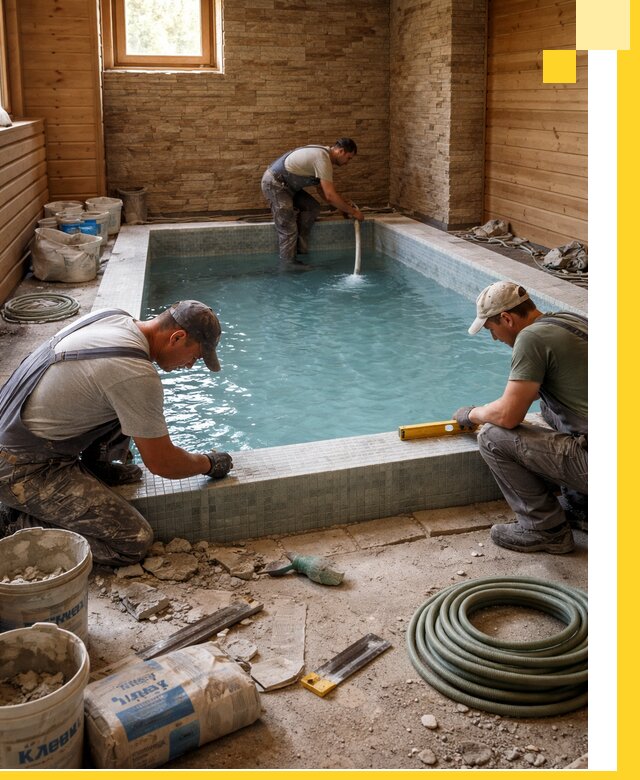 Проектирование и строительство бассейнов для бани в Устях-Илимске