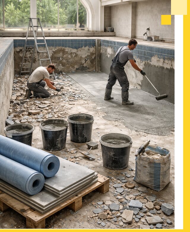 Реконструкция бассейнов в Устях-Илимске: ремонт, гидроизоляция