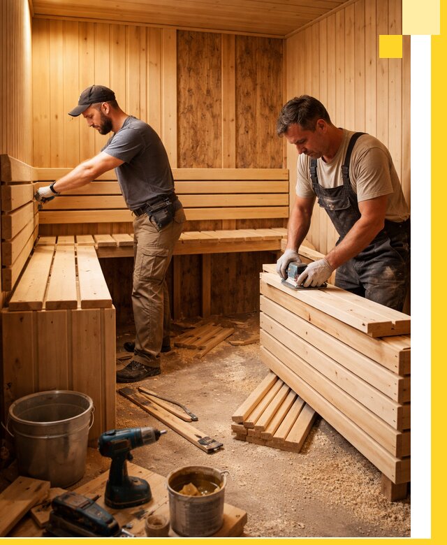 Профессиональный комплексный ремонт саун под ключ в Устях-Илимске