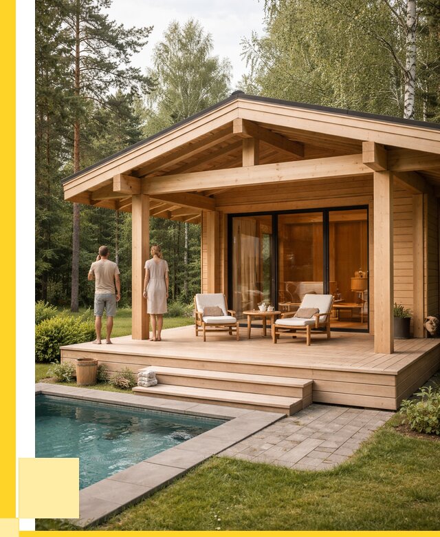 Бани с террасой под ключ в Устях-Илимске от 624000 р. | ЭриданСть