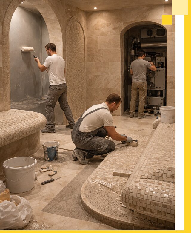 Строительство бани с хамамом и бассейном под ключ в Устях-Илимске