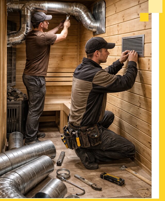 Проектирование и монтаж вентиляции бани в Устях-Илимске под ключ