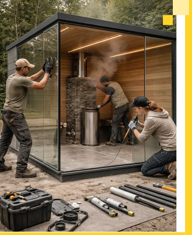 Проектирование и строительство стеклянных бань в Устях-Илимске