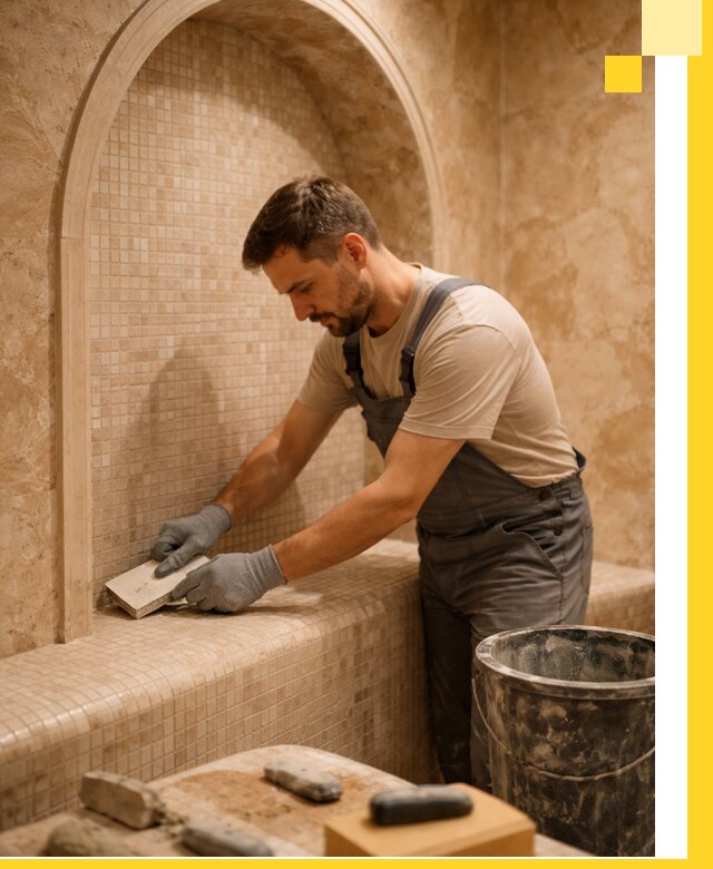 Профессиональная отделка хамамов с мозаикой под ключ в Устях-Илимске